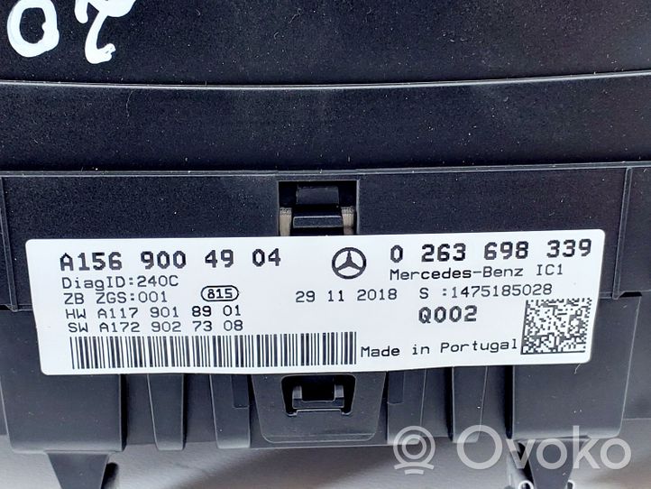 Mercedes-Benz GLA W156 Tachimetro (quadro strumenti) A1569004904