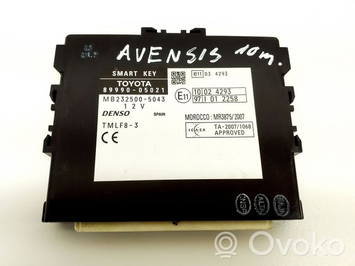 Toyota Avensis T270 Beraktės sistemos KESSY (keyless) valdymo blokas/ modulis 8999005021