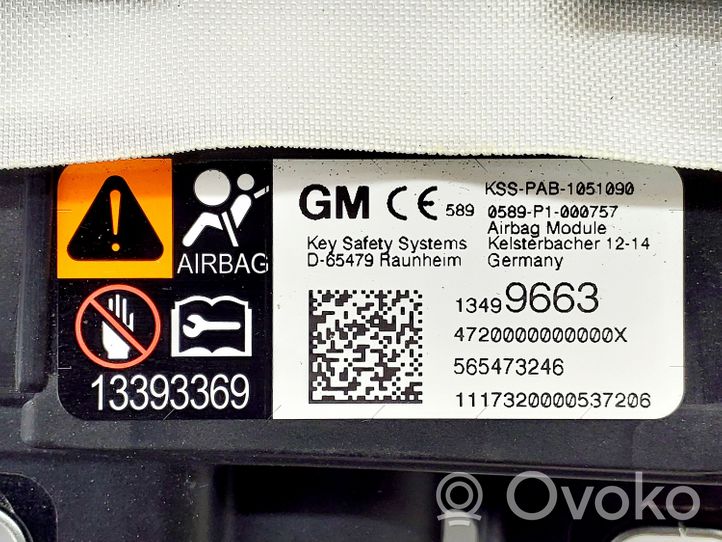 Opel Astra K Airbag de passager 13499663