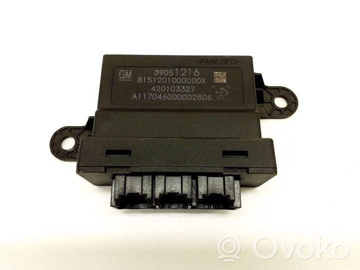 Opel Astra K Unité de commande, module PDC aide au stationnement 39051216