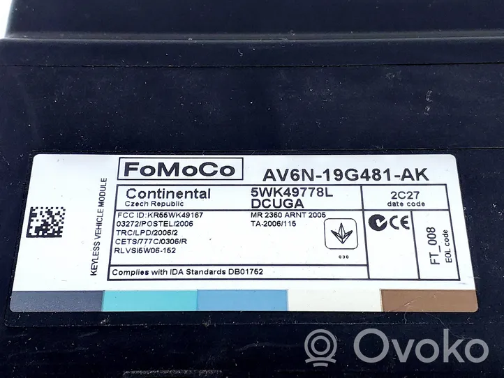 Ford Focus Sterownik / Moduł komfortu AV6N19G481AK