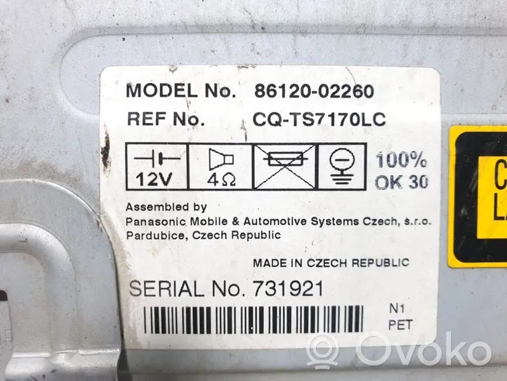Toyota Corolla E120 E130 Panel / Radioodtwarzacz CD/DVD/GPS 86120-02260