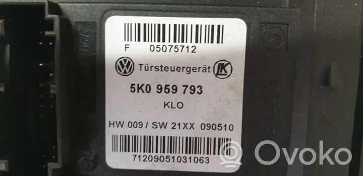 Volkswagen Golf VI Motorino alzacristalli della portiera anteriore 5K0959793