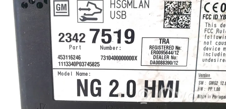 Opel Insignia A Navigācijas (GPS) vadības bloks 23427519