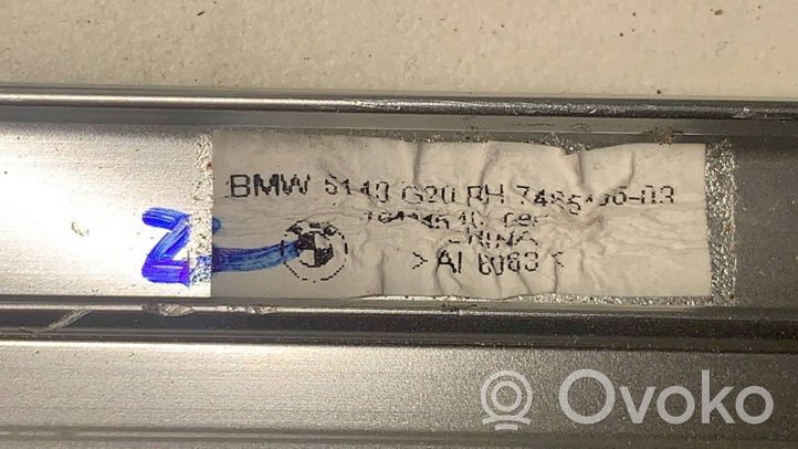 BMW 3 G20 G21 Moulure de vitre de la porte avant 51337465166