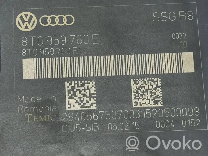 Audi A5 8T 8F Istuimen säädön moduuli 8T0959760E