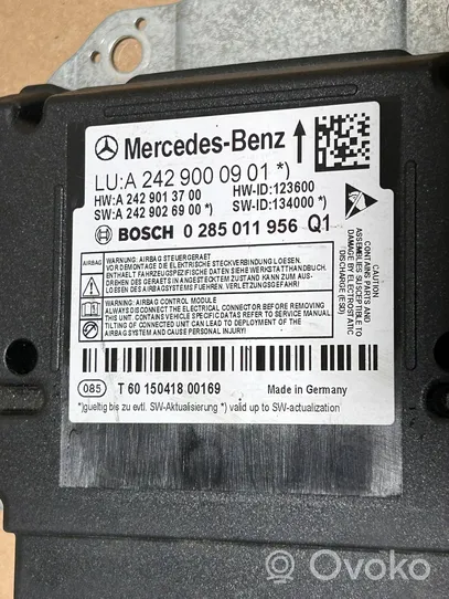 Mercedes-Benz B W246 W242 Oro pagalvių valdymo blokas A2429000901