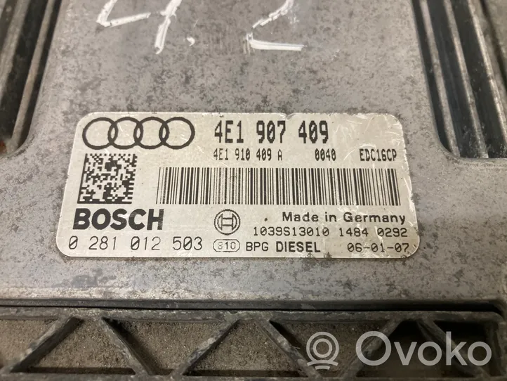 Audi A8 S8 D3 4E Calculateur moteur ECU 4E1907409