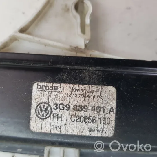 Volkswagen PASSAT B8 Elektryczny podnośnik szyby drzwi tylnych 3G9839461A