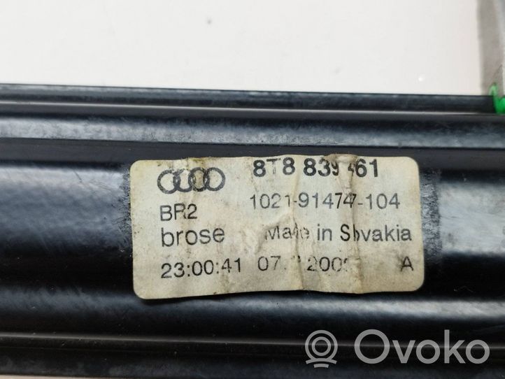 Audi A5 Sportback 8TA Takaikkunan nostomekanismi ilman moottoria 8T8839461