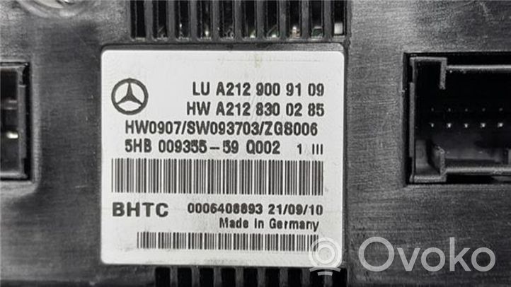 Mercedes-Benz E A207 Oro kondicionieriaus/ klimato/ pečiuko valdymo blokas (salone) A2129009109