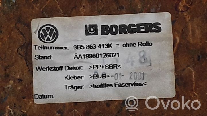 Volkswagen PASSAT B5.5 Grilles/couvercle de haut-parleur arrière 3B5863413K