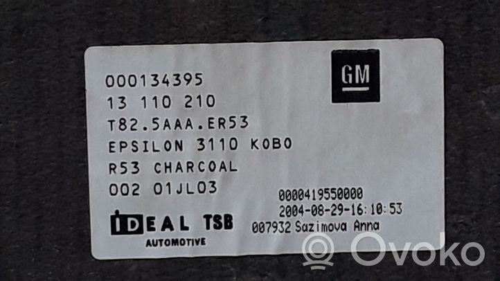 Opel Vectra C Doublure de coffre arrière, tapis de sol 13110210