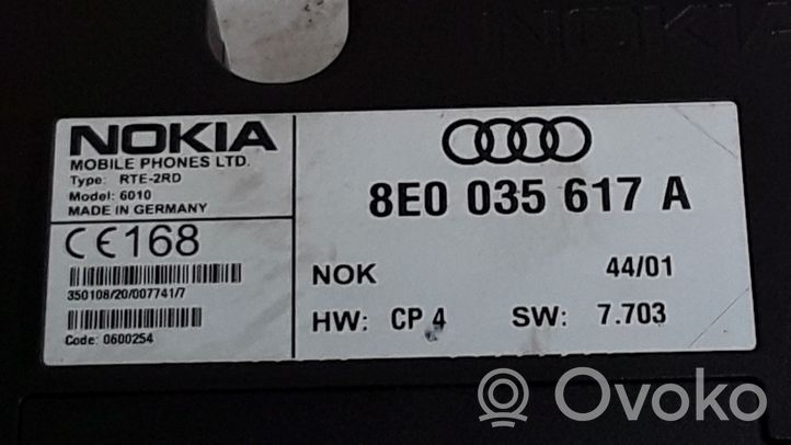 Audi A4 S4 B6 8E 8H Puhelimen käyttöyksikkö/-moduuli 8E0035617A