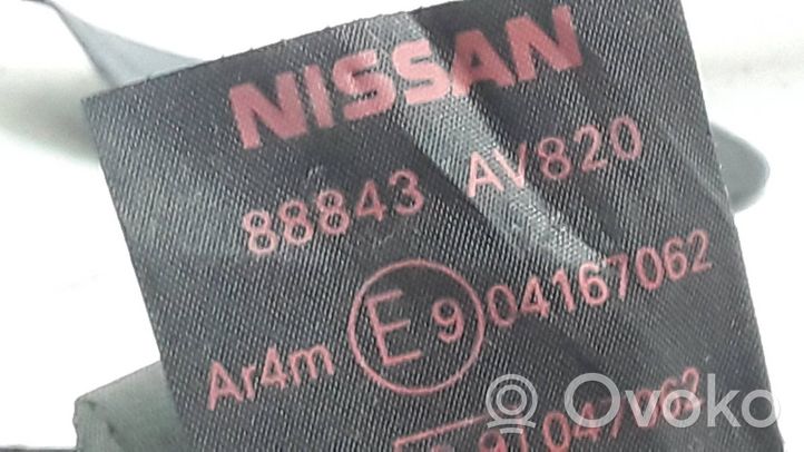 Nissan Primera Keskipaikan turvavyö (takaistuin) 88843av820