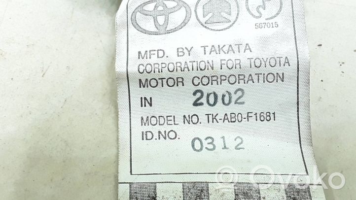 Toyota Corolla E120 E130 Ceinture de sécurité arrière TKAB0F1681