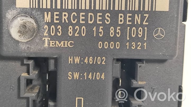 Mercedes-Benz C W203 Sterownik / Moduł drzwi 2038201585
