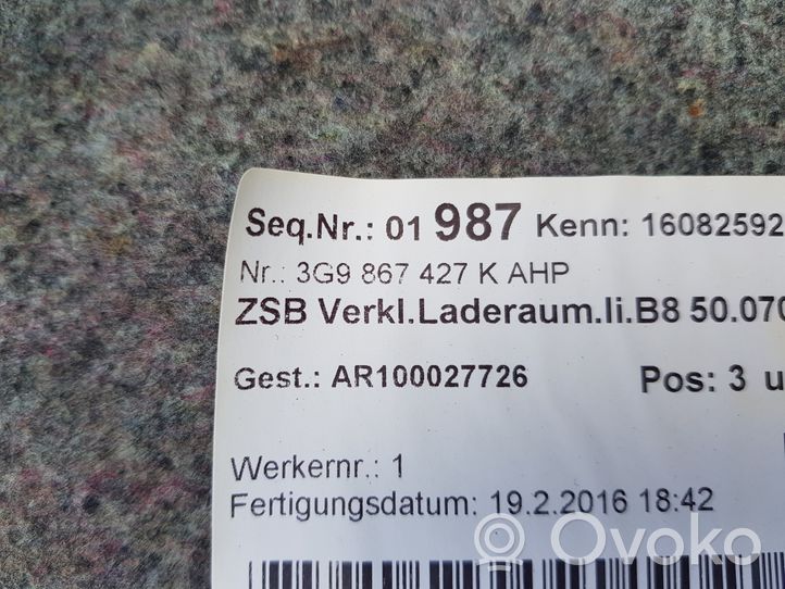 Volkswagen PASSAT B8 Panneau, garniture de coffre latérale 3G9867427K