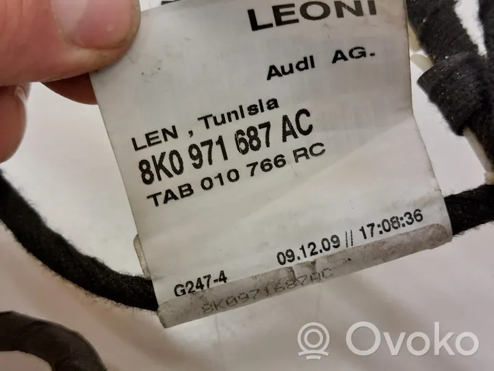 Audi A4 S4 B8 8K Wiązka przewodów drzwi tylnych 8K0971687AC