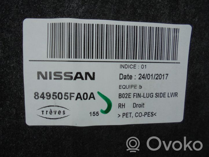 Nissan Micra K14 Tavaratilan sivuverhoilu 849505FA0A