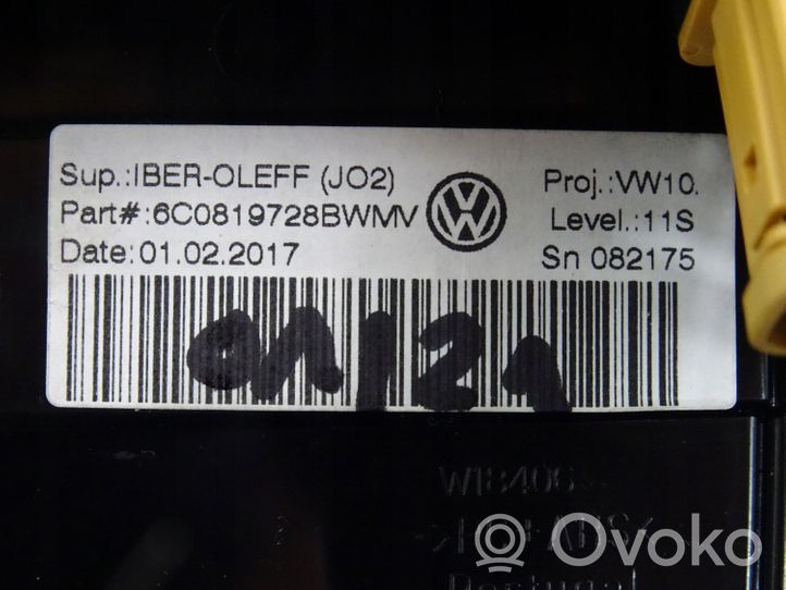 Volkswagen Polo V 6R Dysze / Kratki środkowego nawiewu deski rozdzielczej 6C0819728