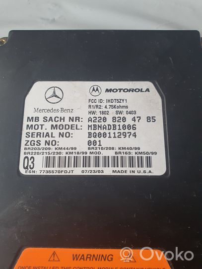 Mercedes-Benz SL R230 Puhelimen käyttöyksikkö/-moduuli A2208204785