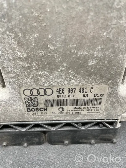 Audi A8 S8 D3 4E Unidad de control/módulo del motor 4E0907401C