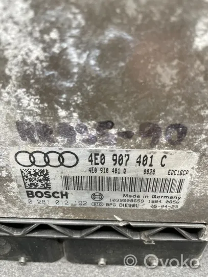 Audi A8 S8 D3 4E Moottorin ohjainlaite/moduuli 4E0907401C