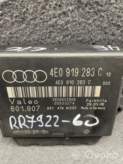 Audi A8 S8 D3 4E Pysäköintitutkan (PCD) ohjainlaite/moduuli 4E0919283C