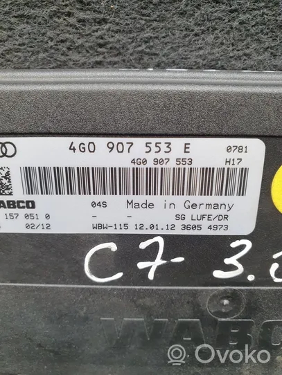 Audi A7 S7 4G Sterownik / Moduł zawieszenia pneumatycznego 4G0907553E