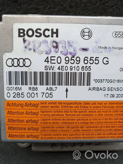 Audi A8 S8 D3 4E Module de contrôle airbag 4E0959655G