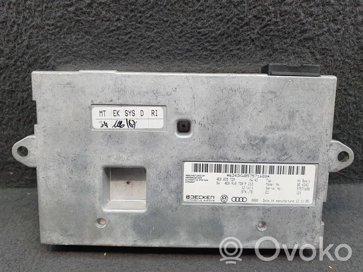 Audi A8 S8 D3 4E MMI valdymo blokas 4E0910730P