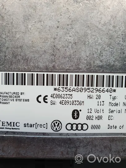 Audi A8 S8 D3 4E Module unité de contrôle Bluetooth 4E0862335