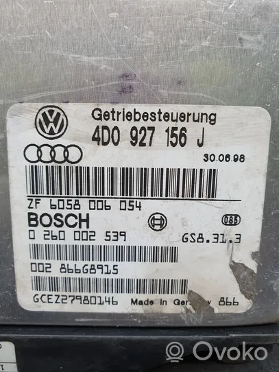 Audi A8 S8 D2 4D Vaihdelaatikon ohjainlaite/moduuli 4D0927156J