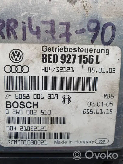 Audi A4 S4 B6 8E 8H Vaihdelaatikon ohjainlaite/moduuli 8E0927156L