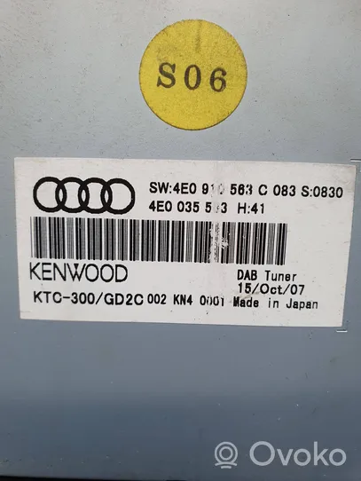 Audi A8 S8 D3 4E Unità principale autoradio/CD/DVD/GPS 4E0910563C