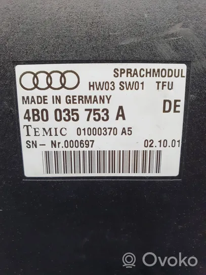 Audi A6 S6 C5 4B Citu veidu vadības bloki / moduļi 4B0035753A