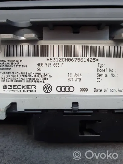 Audi A8 S8 D3 4E Monitor / wyświetlacz / ekran 4E0919603F