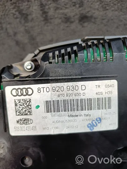 Audi A5 8T 8F Compteur de vitesse tableau de bord 8T0920930D