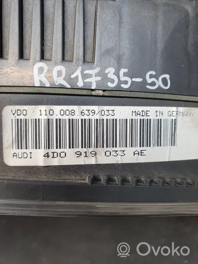 Audi A8 S8 D2 4D Tachimetro (quadro strumenti) 4D0919033AE