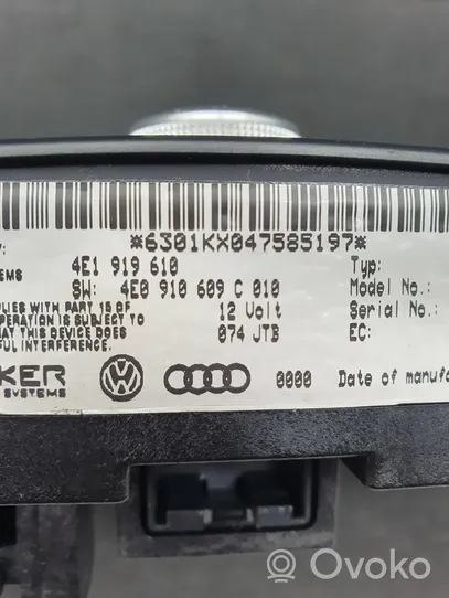 Audi A8 S8 D3 4E Pääyksikkö multimedian ohjaus 4E1919610