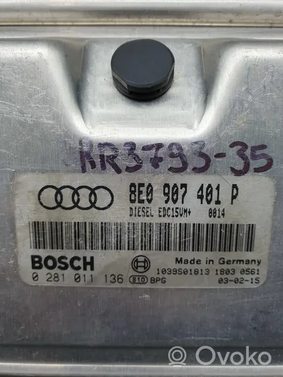 Audi A6 S6 C5 4B Moottorin ohjainlaite/moduuli 8E0907401P