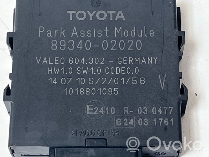 Toyota Auris 150 Centralina/modulo sensori di parcheggio PDC 8934002020