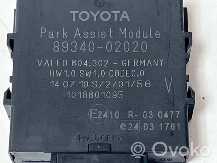 Toyota Auris 150 Pysäköintitutkan (PCD) ohjainlaite/moduuli 8934002020