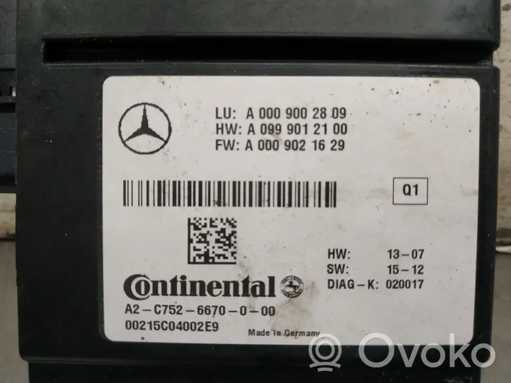 Mercedes-Benz C W205 Muut ohjainlaitteet/moduulit A0009002809