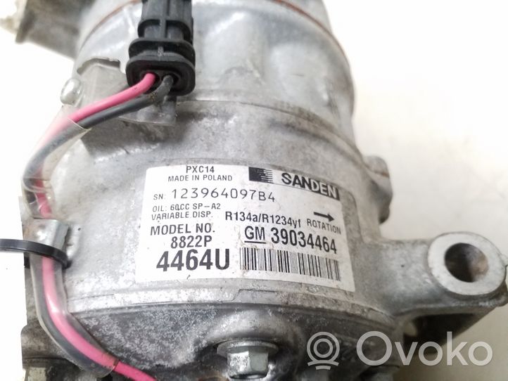 Opel Insignia B Kompresor / Sprężarka klimatyzacji A/C 39034464