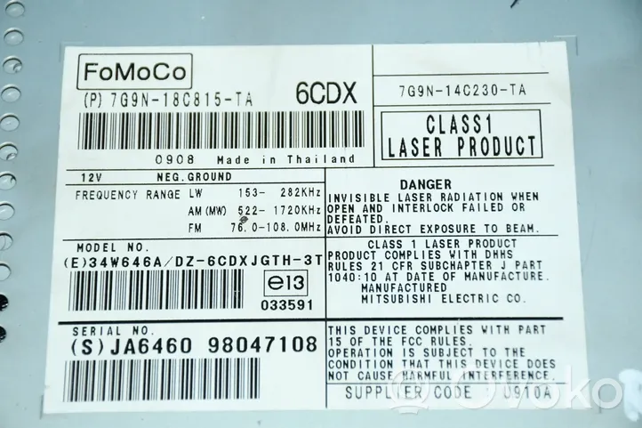 Jaguar XF CD/DVD mainītājs 7G9N-14C230-TA