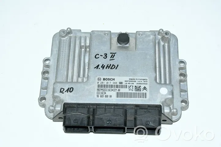 Citroen C3 Komputer / Sterownik ECU silnika 9666986880