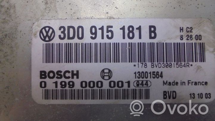Volkswagen Phaeton Muut ohjainlaitteet/moduulit 3D0915181B