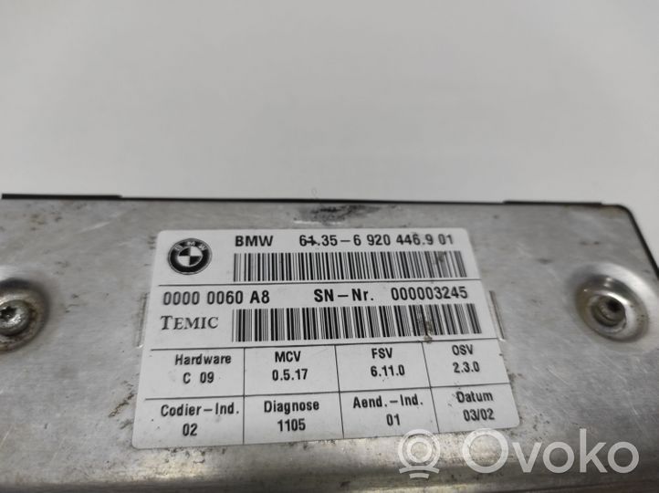 BMW 7 E65 E66 Istuimen säädön moduuli 61356920446